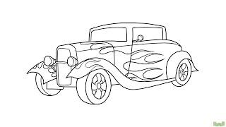 how to draw old car