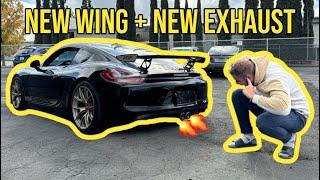 MY PORSCHE 981 CAYMAN S GETS SUPERCAR SOUND AND BIG WING!