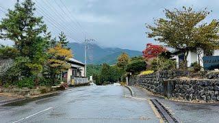 4K Japan Walk - First rain of Winter walk in mountain  area