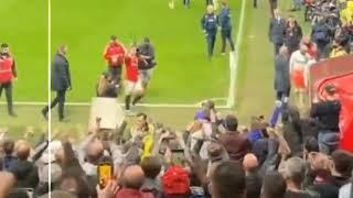 Martinez Emotional reaction to Man United Fans Singing & chants Argentina as Fans Made Butcher Flag