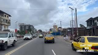 DRIVE THROUGH TUBMAN BOULEVARD ON SUNDAY IN MONROVIA LIBERIA WEST AFRICA