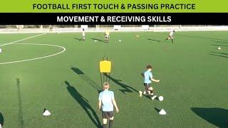 First Touch To Pass Or Dribble Football Practice