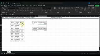 Find Average in Excel based on a condition : AverageIf Formula