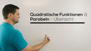 Parabeln, Quadratische Funktionen,Übersicht,Scheitelpunkt,Stauchung,Streckung | Mathe by Daniel Jung