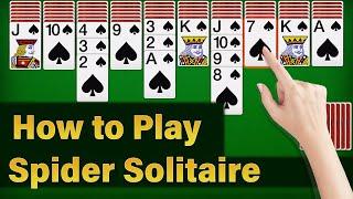 How to play spider solitaire | Spider Solitaire game Rules | Learn spider solitaire card game