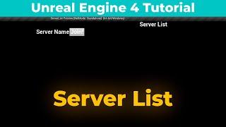 Server List | Unreal Engine 4 Multiplayer Tutorial