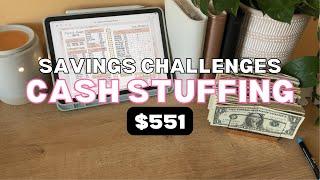 CASH STUFFING SAVINGS CHALLENGES | $551 - April 2022 Paycheck 2 | Kimberly Budgets