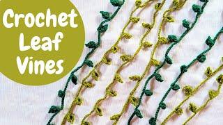 EASY Crochet Leaf Branch Tutorial| Crochet vines with leaves