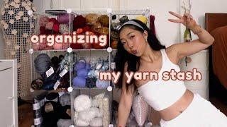 organizing my yarn & answering personal questions~