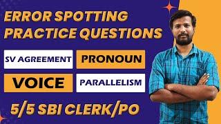 ERROR SPOTTING PRACTICE QUESTIONS - ENGLISH SESSION | 5/5 SBI CLERK/PO  | CRACK WITH JACK | MR.ABITH