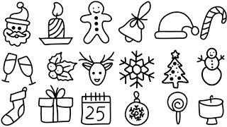 Christmas decorating Drawing Easy | Merry Christmas doddle Drawing | Christmas stuff doddle Drawing|