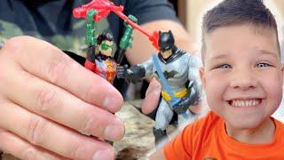 Its BATMAN! Caleb and Dad Open new Batman TOYS! Caleb Pretend Play