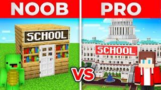 JJ And Mikey NOOB vs PRO SCHOOL HOUSE Build Challenge in Minecraft