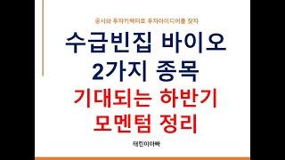 수급빈집 바이오 2가지 종목 기대되는 하반기 모멘텀 정리