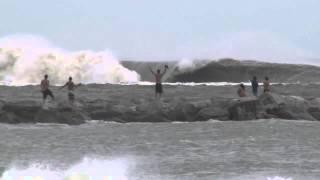 Hurricane Sandy Surfing - Pumphouse - Pete Mendia - FL Surfing