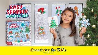 Unbox the Holiday Easy Sparkle Window Art Kit by Creativity for Kids