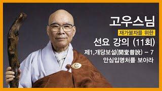 고우스님 - 재가자를 위한 선요 강의 (11회). 개당보설(開堂普說) - 7.  안심입명처를 보아라.