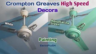 Crompton Greaves High Speed Decora Ceiling Fan Painting (White - Aquamarine Green)