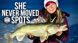 Ice fishing SOLO for Walleyes and Jumbo Perch - Best Way to Cover Water!