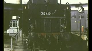 Lindau Bahnbetriebswerk am 21.3.1970 mit Lok 052 418-1