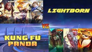 LIGHTBORN VS KUNG FU PANDA 1 VS 1 FIGHT | MOBILE LEGENDS LIGHTBORN VS KUNG FU PANDA