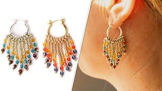 Lakshmi Embellished Hoop Earrings - DIY Jewelry Making Tutorial by PotomacBeads