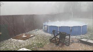 Umbrella Goes Flying as Damaging Storm Sweeps Through Rock Hill