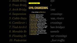 DAY 12 | Types of Bridges  and Their Uses  | Civil Engineering Explained #civil #viralvideo