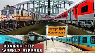 19602/New Jalpaiguri Udaipur City Superfast Express full journey | Weekly Express | 130 KMPH Run