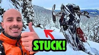 STUCK 10 Times Snowmobiling!