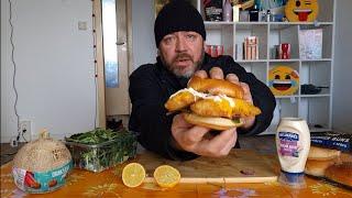 Backfisch Burger mit Knoblauchmayonaise selber gemacht /REZEPT/