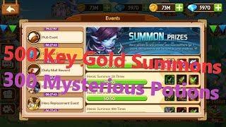 Epic Summoners | 500 Key Gold Summons | 300 Mysterious Potions