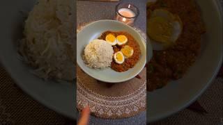 Egg curry with rice a protein rich dinner in 30 mins. #recipe #dinnerrecipe