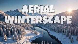 4k. Majestic View of Winter, Beautiful Aerial View