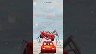 Escape from lightning McQueen Mutant  spider Eater _ monster car ride chase #mcqueen #mutant