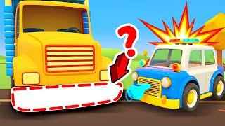 The tow truck needs help. A police car & emergency vehicles on the mission. NEW Cartoons for kids.