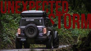 OVERLANDING in my FORD BRONCO in an UNEXPECTED WIND STORM || ASMR CAMPING || Off The Grind