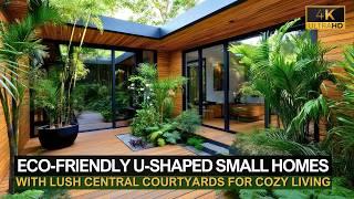 Affordable Eco-Friendly U-Shaped Small Homes with Lush Central Courtyards for Cozy Living