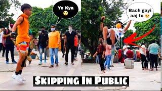 Crazy Skipping in Public Place with amazing flips reactions