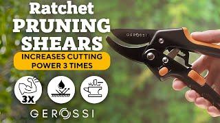 Heavy-Duty Ratchet Pruning Shears for Gardening - Anvil Garden Clippers - Increases Cutting Power 3x