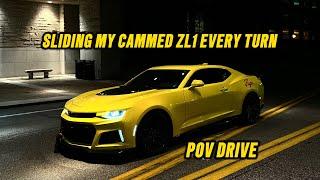 SLIDING MY CAMMED CAMARO ZL1 EVERY TURN.. *I SCARED THESE KIDS* POV DRIVE