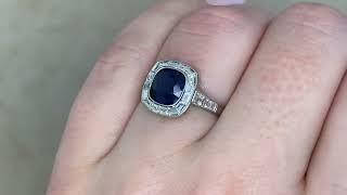 1.55ct Sapphire Cushion Cut Halo Belgrade Ring - hand video