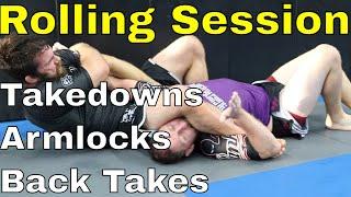 Slow-Mos At Key Points Of Armlocks, Back Takes & Takedowns (Chewjitsu Rolling)