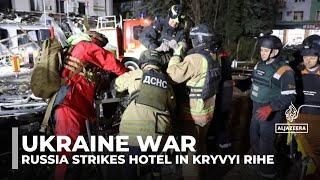 Russia strikes hotel in southern Ukraine as US aid suspension raises defence fears