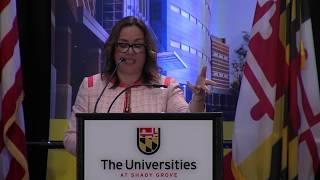 Council President Navarro speaking at The Universities at Shady Grove Graduation Celebration