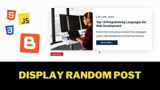 How To Display Random Posts In Your Blogger Website | HTML, CSS, JavaScript