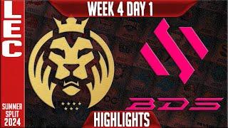 MDK vs BDS Highlights | LEC W4D1 Summer 2024 | MAD Lions KOI vs Team BDS Week 4 Day 1