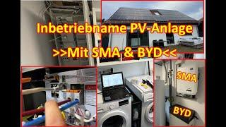 #176 - 13,7kWp PV-Anlage - Inbetriebnahme SMA STP 10.0 SE & BYD HVS 7.7 - Batterieanschluss uvm.