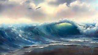 Live Ocean Wave Painting Demo | Paintings By Justin