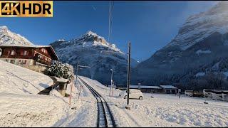 Cab Ride - Kleine Scheidegg to Grindelwald Switzerland | Train Driver View | 4K HDR Video